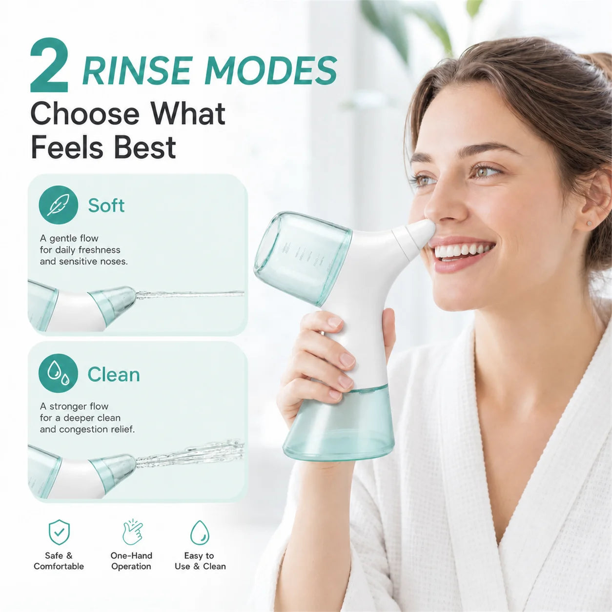Electric Nasal Irrigator for Sinus Relief and Congestion - 2