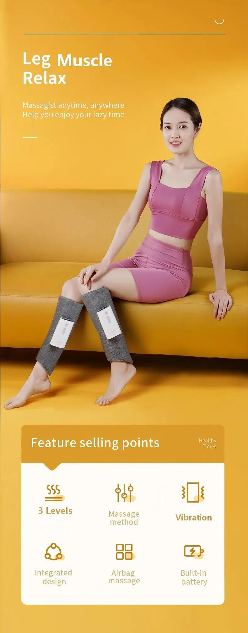 Cordless Air Compression Leg Massager for Muscle Recovery
