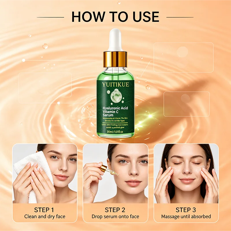 Vitamin C Hyaluronic Acid Facial Serum Brightening Moisturizing Essence - 1