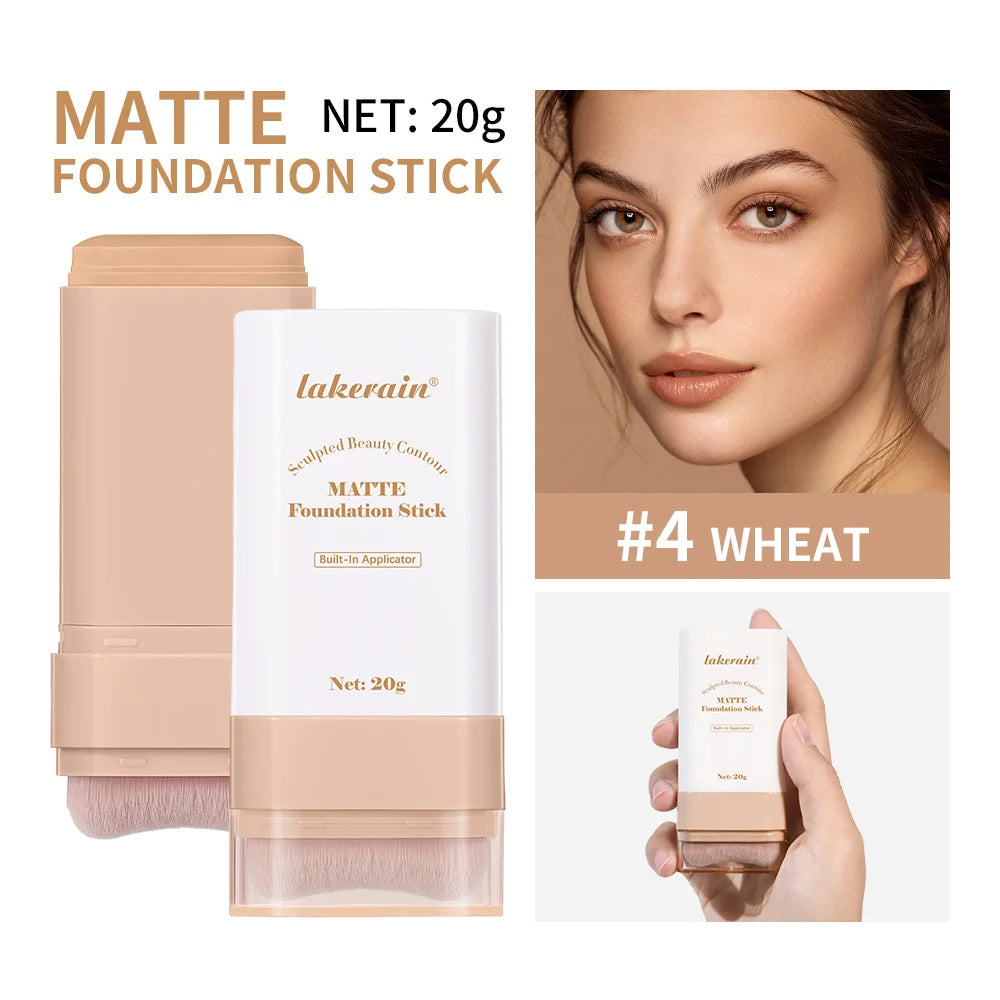 Matte Foundation Stick with Built-in Brush for Flawless Coverage - 39