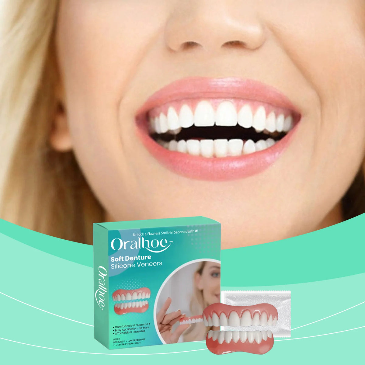 Flexible Silicone Cosmetic Dentures for Natural Smile