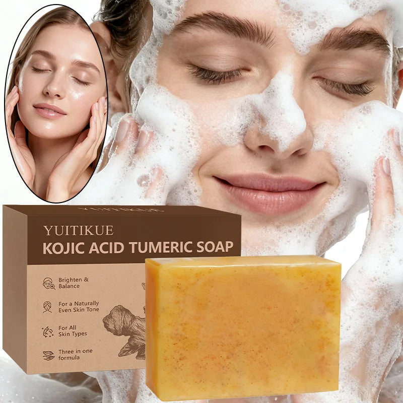YUITIKUE Turmeric Kojic Acid Cleansing Bar Skin Brightening Soap
