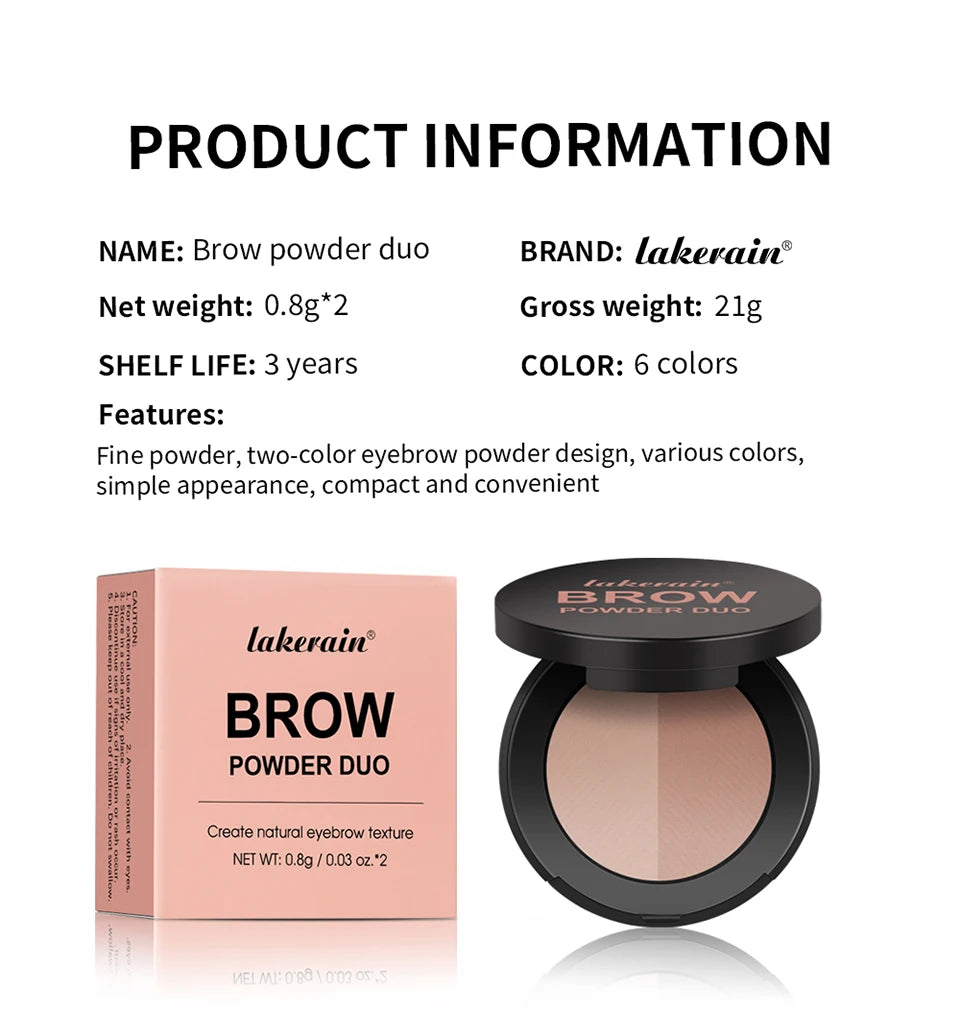 Dual-Tone Eyebrow Powder Palette with Brush
