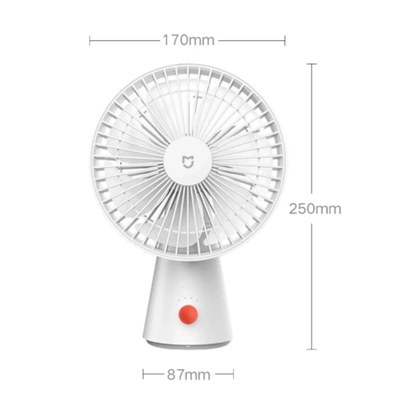 Mijia Portable Desk Fan Rechargeable USB Handheld Cooling Mini Fan