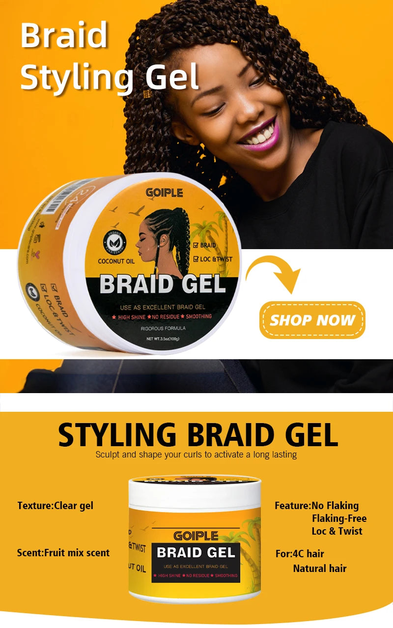 100g Pineapple Scented Braid Gel Smoothing Hairstyle Fixative Cream