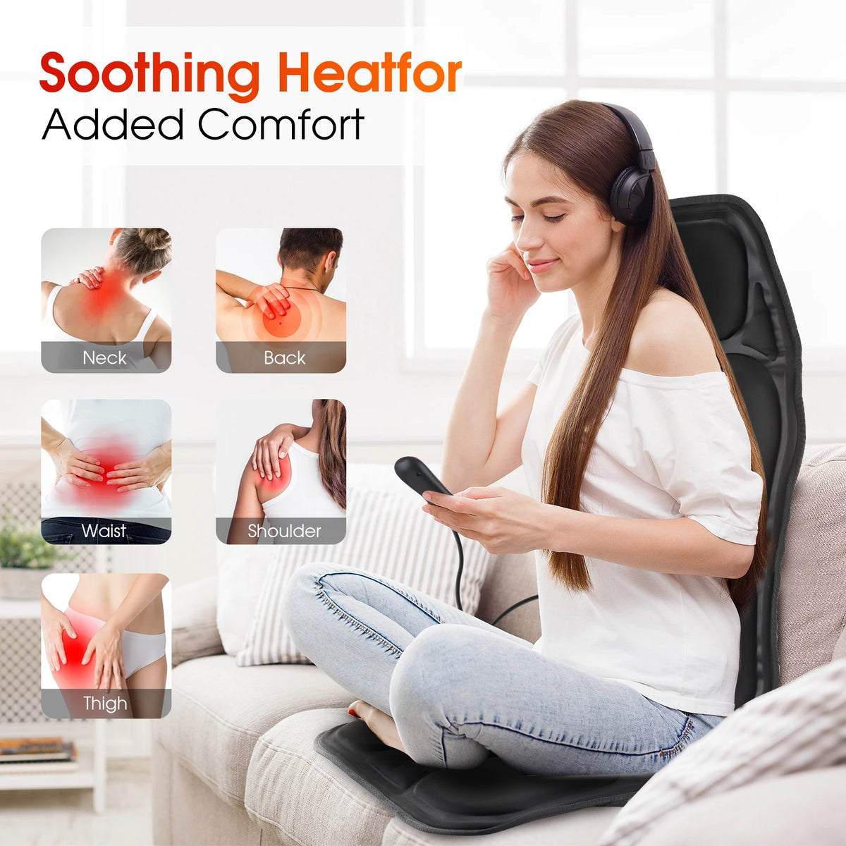 Full Body Vibrating Massage Chair Cushion with Heat