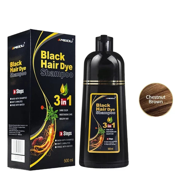3 in 1 Hair Dye Shampoo 500ml Coloring Conditioner and Repair Treatment