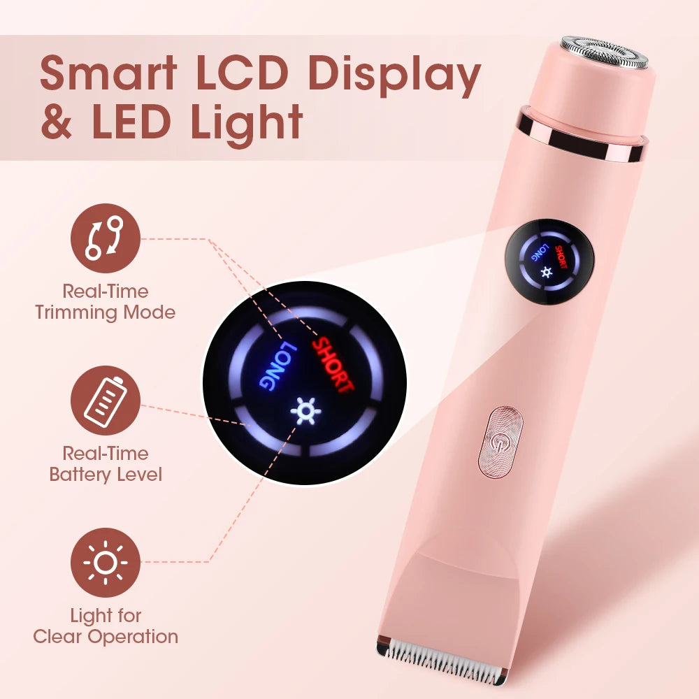 Waterproof Dual-Head Electric Body Shaver for Women