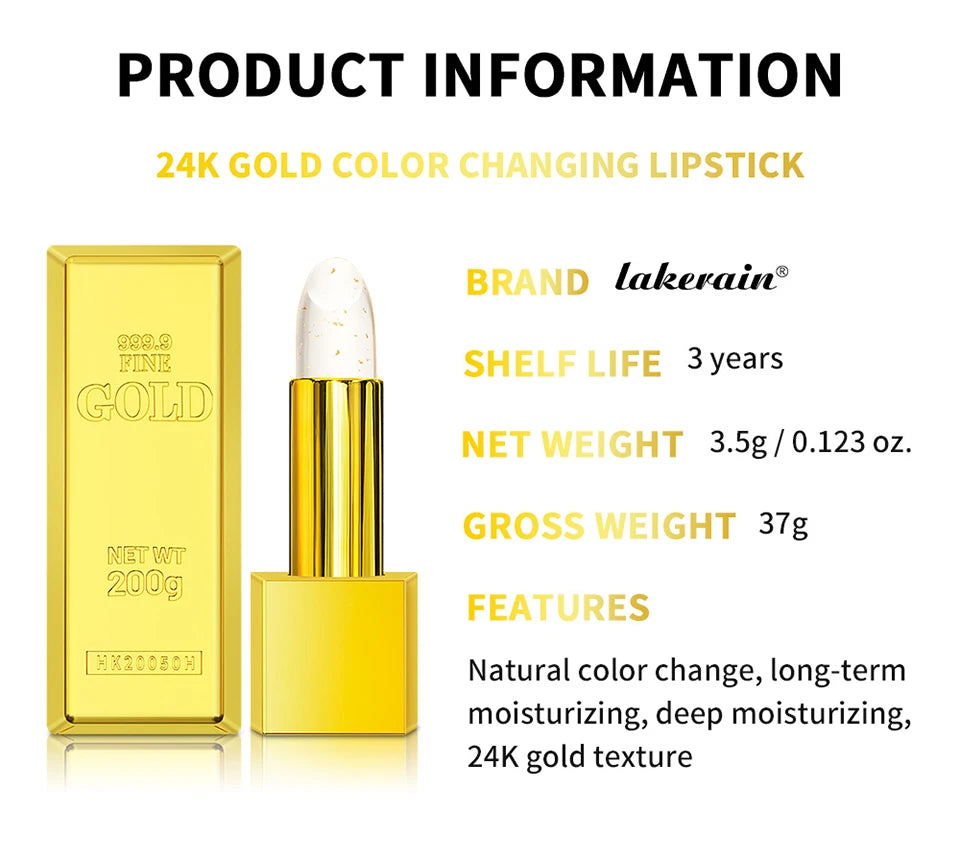 24K Gold Color Changing Moisturizing Lip Balm