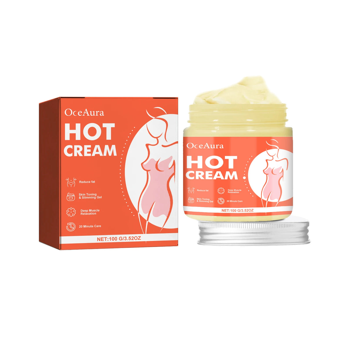 Anti-Cellulite Hot Massage Cream for Body Slimming and Shaping