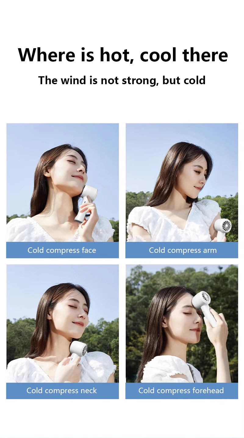 Rechargeable Ice Cooling Handheld Fan for Travel - 9
