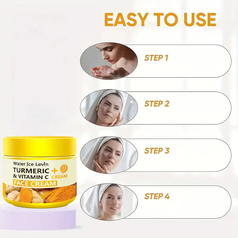 Turmeric and Vitamin C Face Cream Brightening Moisturizer for Glowing Skin