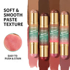 Dual-Ended Cream Bronzer and Blush Stick for Face and Lips