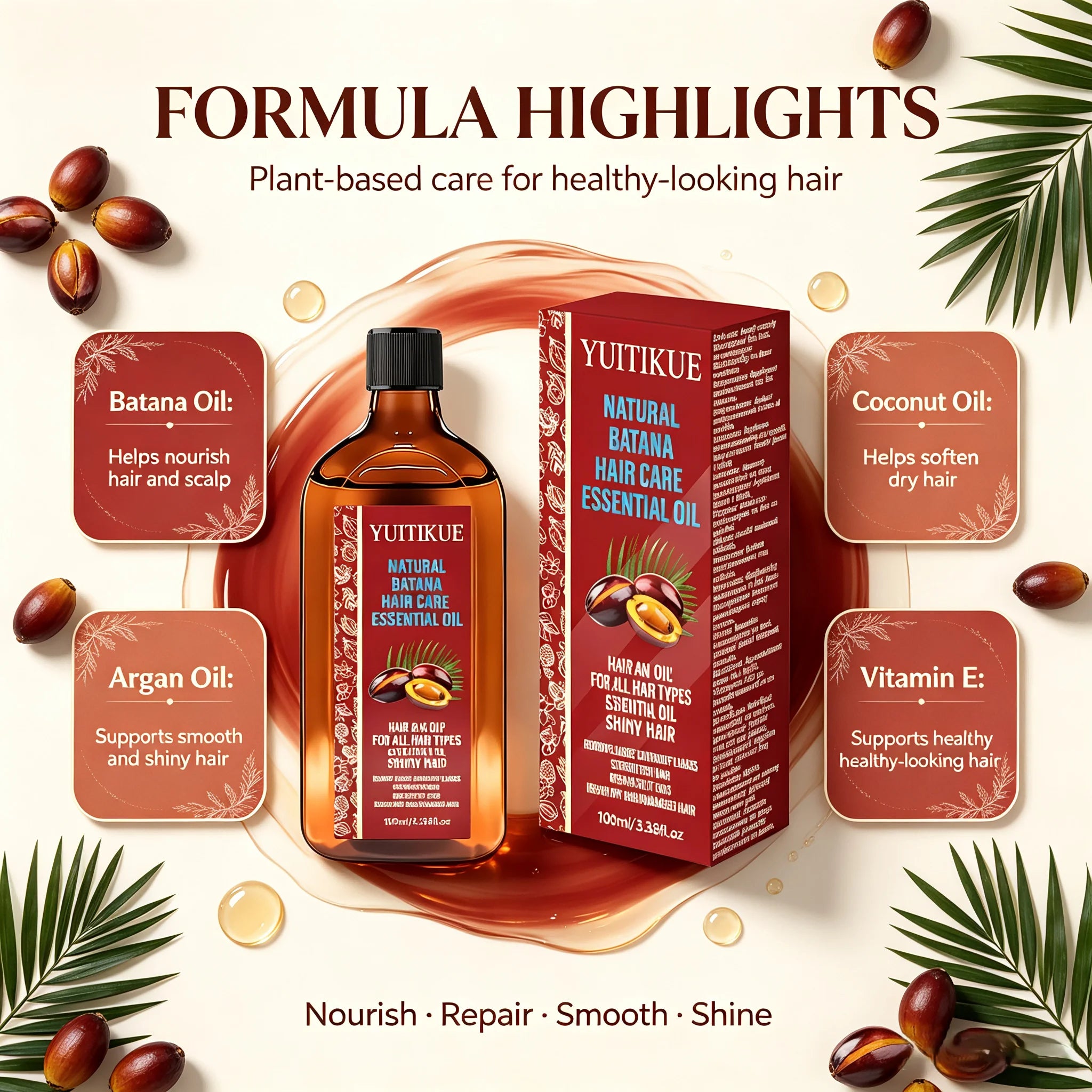 Natural Batana Hair Essential Oil 100ml Cold Pressed Scalp Treatment - 8