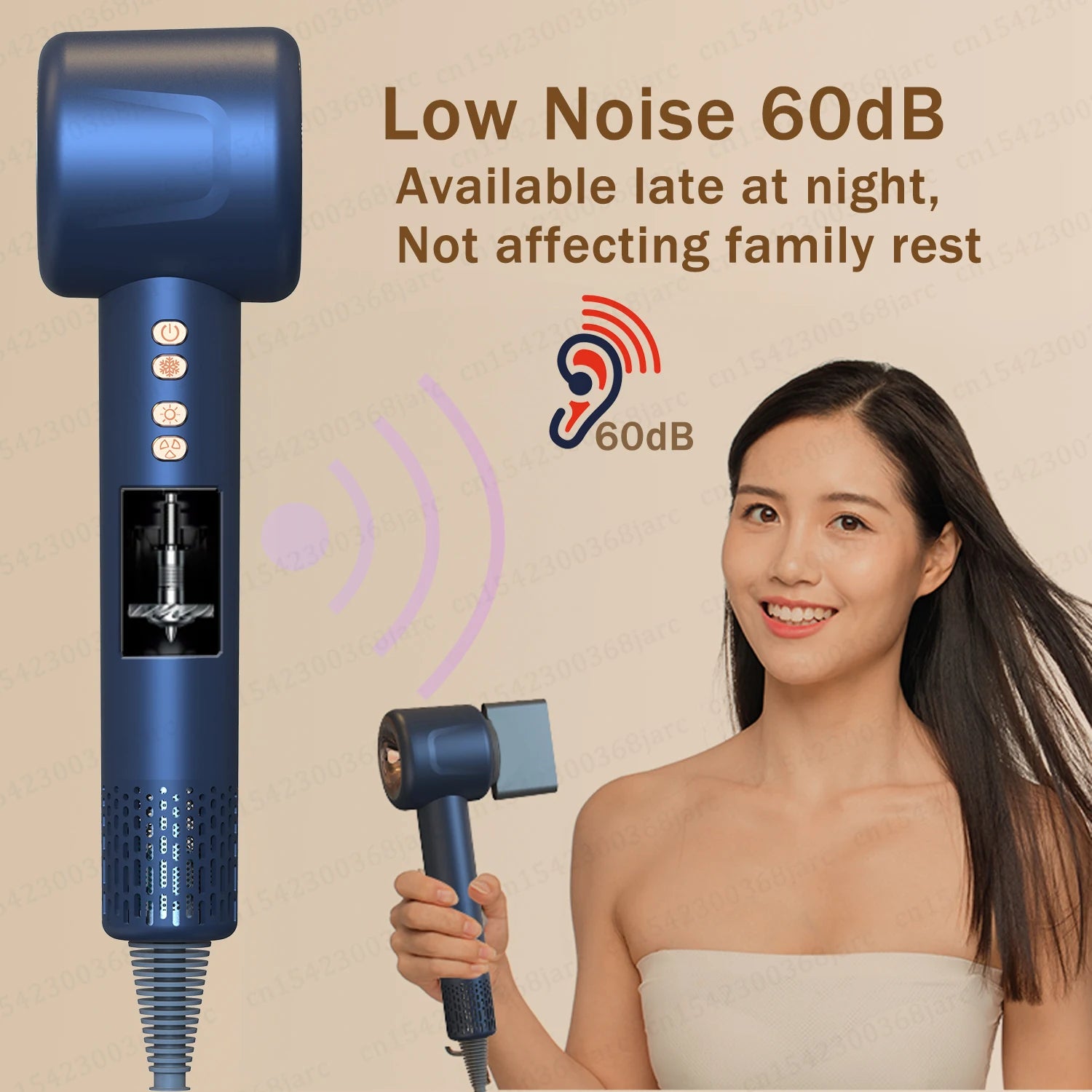 Professional Ionic Hair Dryer 1600W Fast Drying Styling Tool - 5