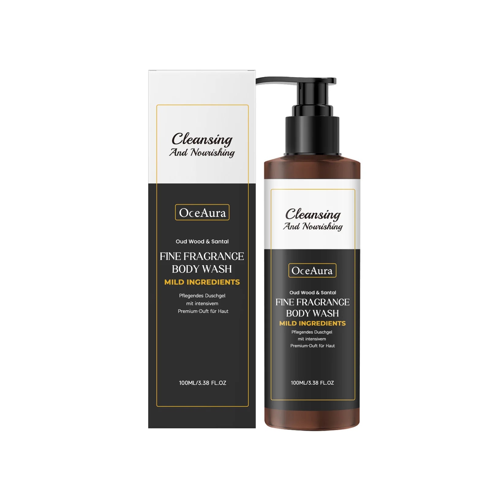 Oud Wood and Santal Fragrance Body Wash Cleansing and Nourishing Gel - 16