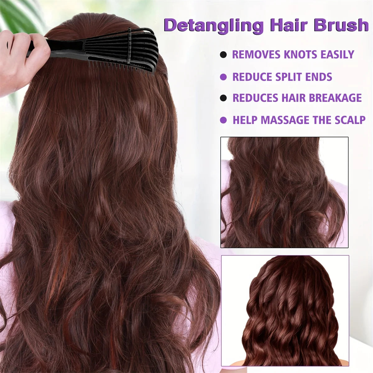 Detangling Hairbrush for Curly and Long Hair Anti-static Scalp Comb