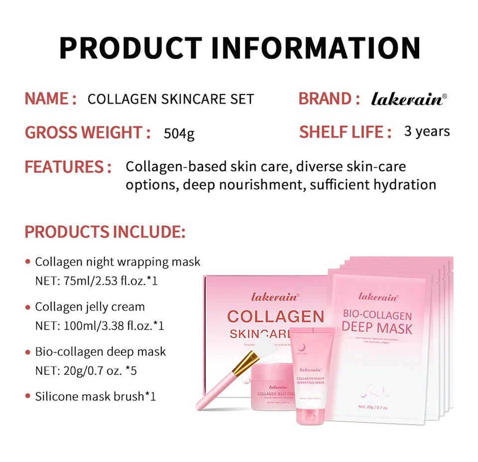 Collagen Face Skincare Set for Deep Nourishment and Repair