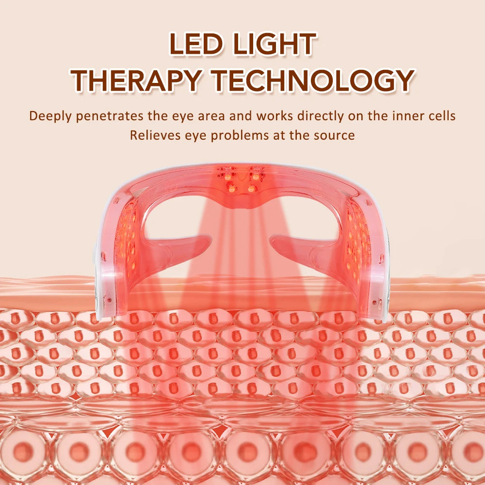3D LED Red Light Therapy Eye Massager for Fatigue and Dark Circles