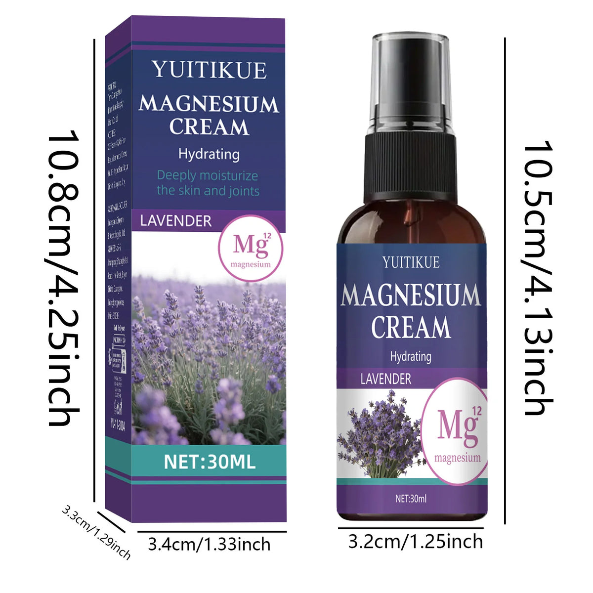 YUITIKUE Magnesium Lavender Spray Joint and Muscle Soothing Cream 30ml