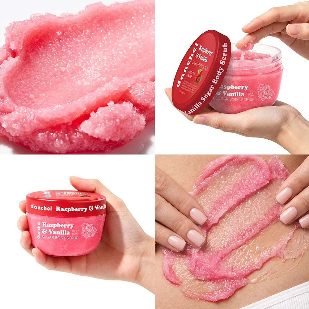 Raspberry and Vanilla Sugar Body Scrub for Smooth Skin - 5