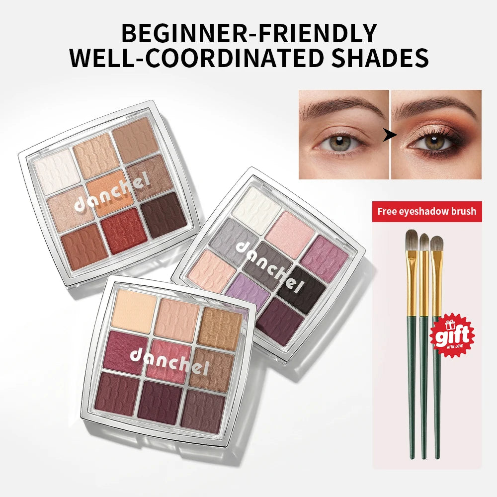 9-Color Eyeshadow Palette with Makeup Brush