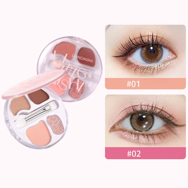 4 Color Eyeshadow Palette Waterproof Matte and Shimmer Makeup Kit