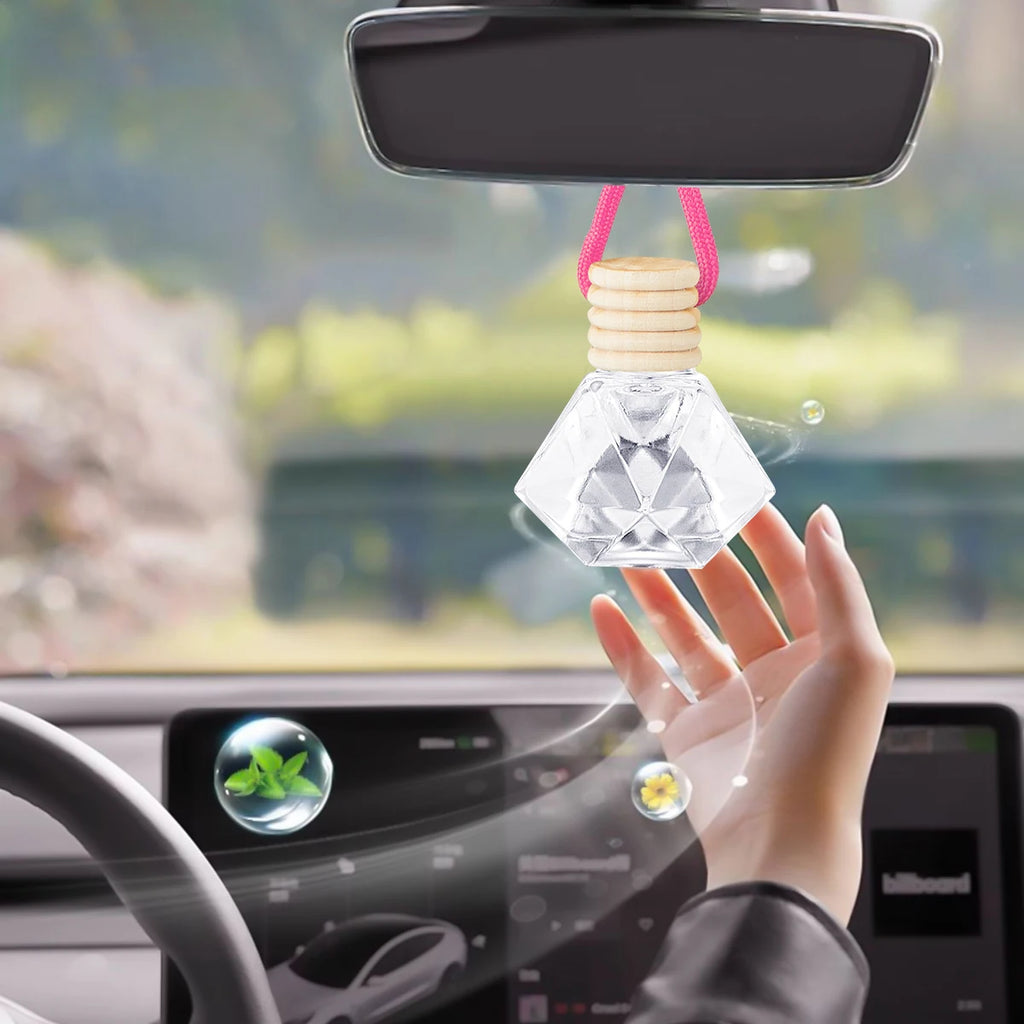 Car Air Freshener Hanging Perfume Diffuser Bottle for Vehicle Interior