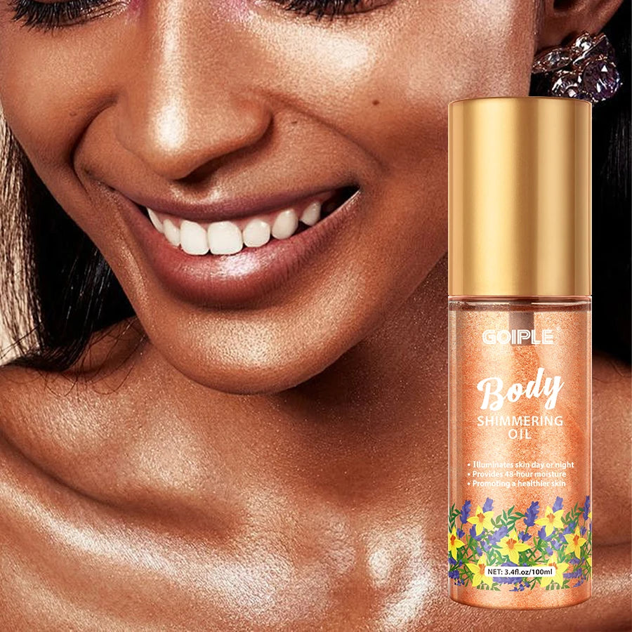 GOIPLE Body Shimmering Oil Liquid Gold Bronze Highlighter Glow