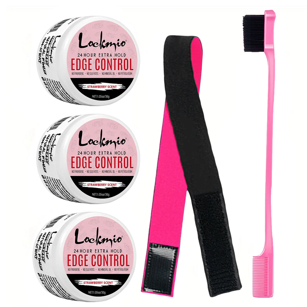 Lockmio Edge Control Wax Hair Styling Gel and Finishing Pomade Kit