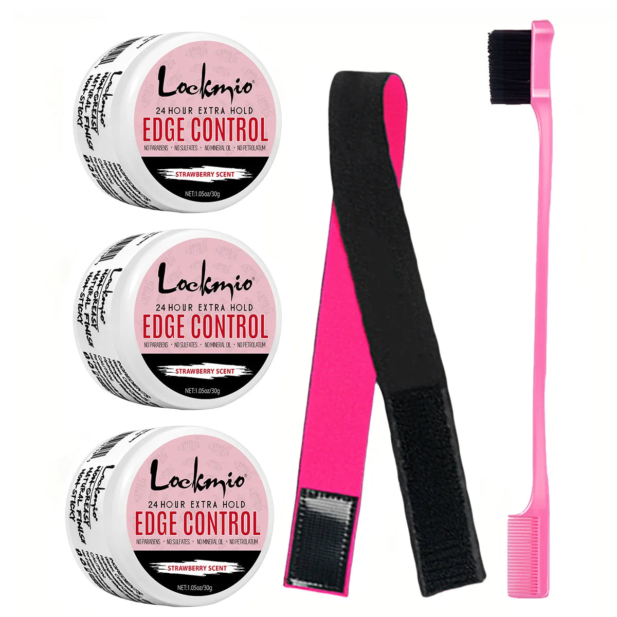 Lockmio Edge Control Wax Hair Styling Gel and Finishing Pomade Kit