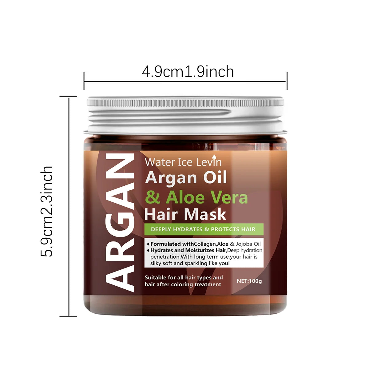 Argan Oil and Aloe Vera Collagen Keratin Hair Mask 100g - 7