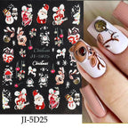 5D Embossed Christmas Nail Art Stickers for Holiday Manicures