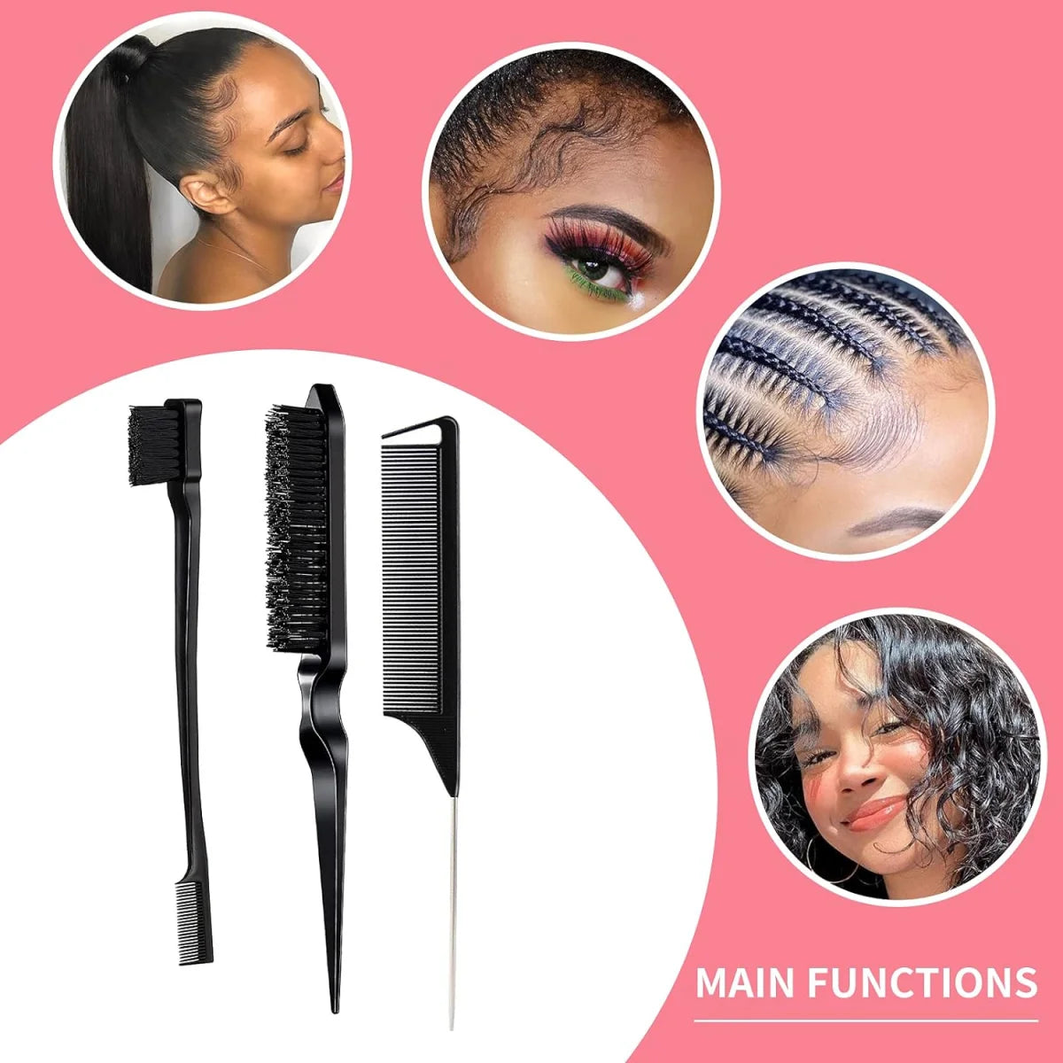 Lockmio Hair Wax Stick and Styling Brush Set for Frizz Control