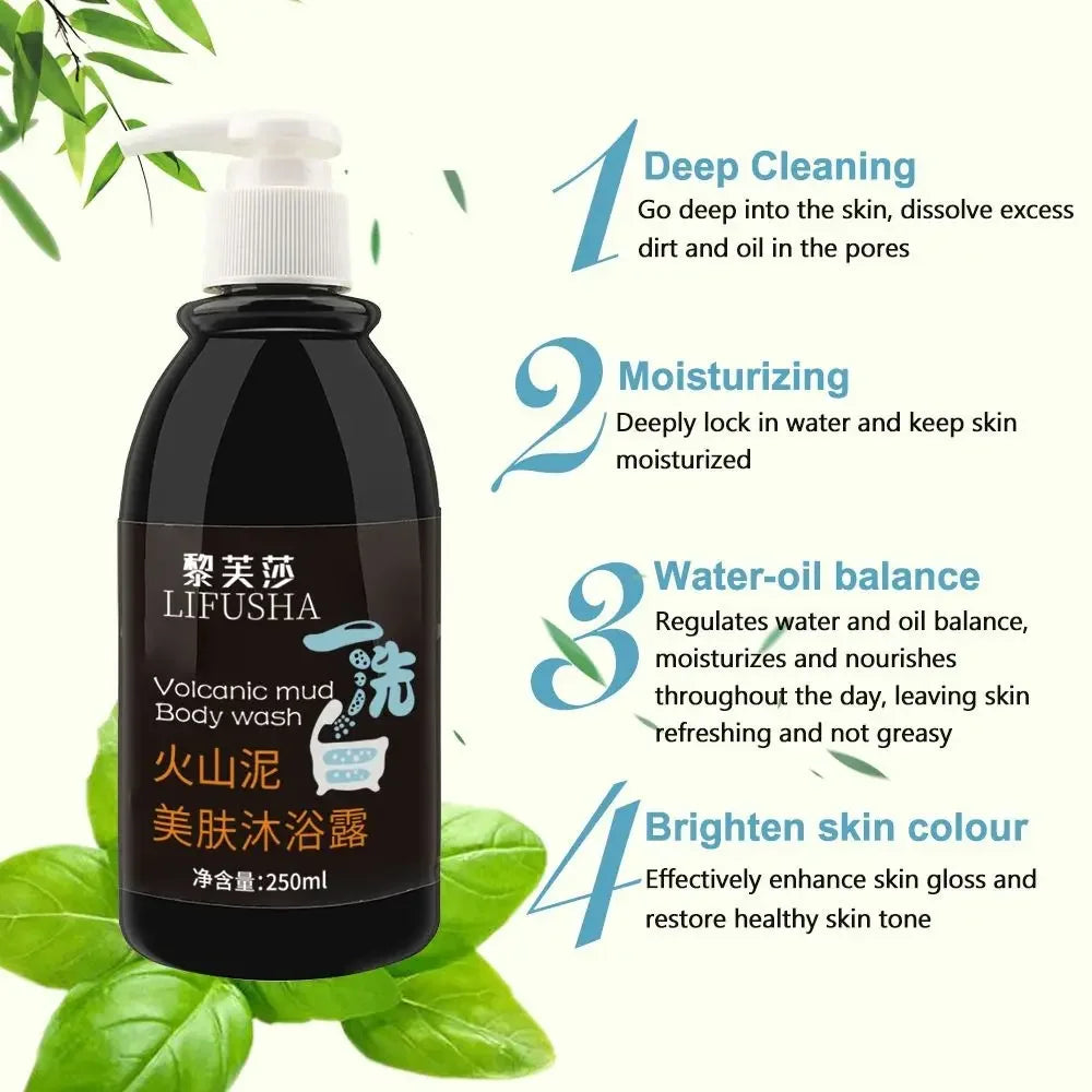 Lifusha Volcanic Mud Body Wash Whitening Moisturizing Shower Gel 250ml