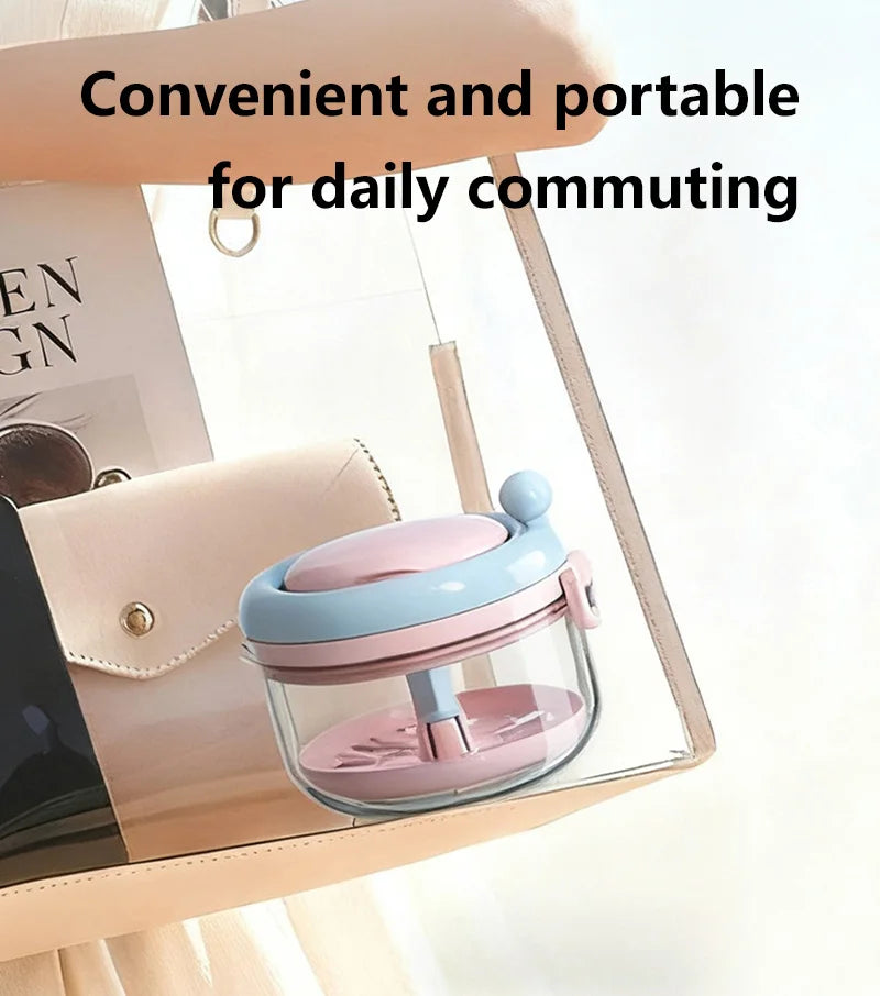 Portable Denture Cleaning Case with Rotary Brush