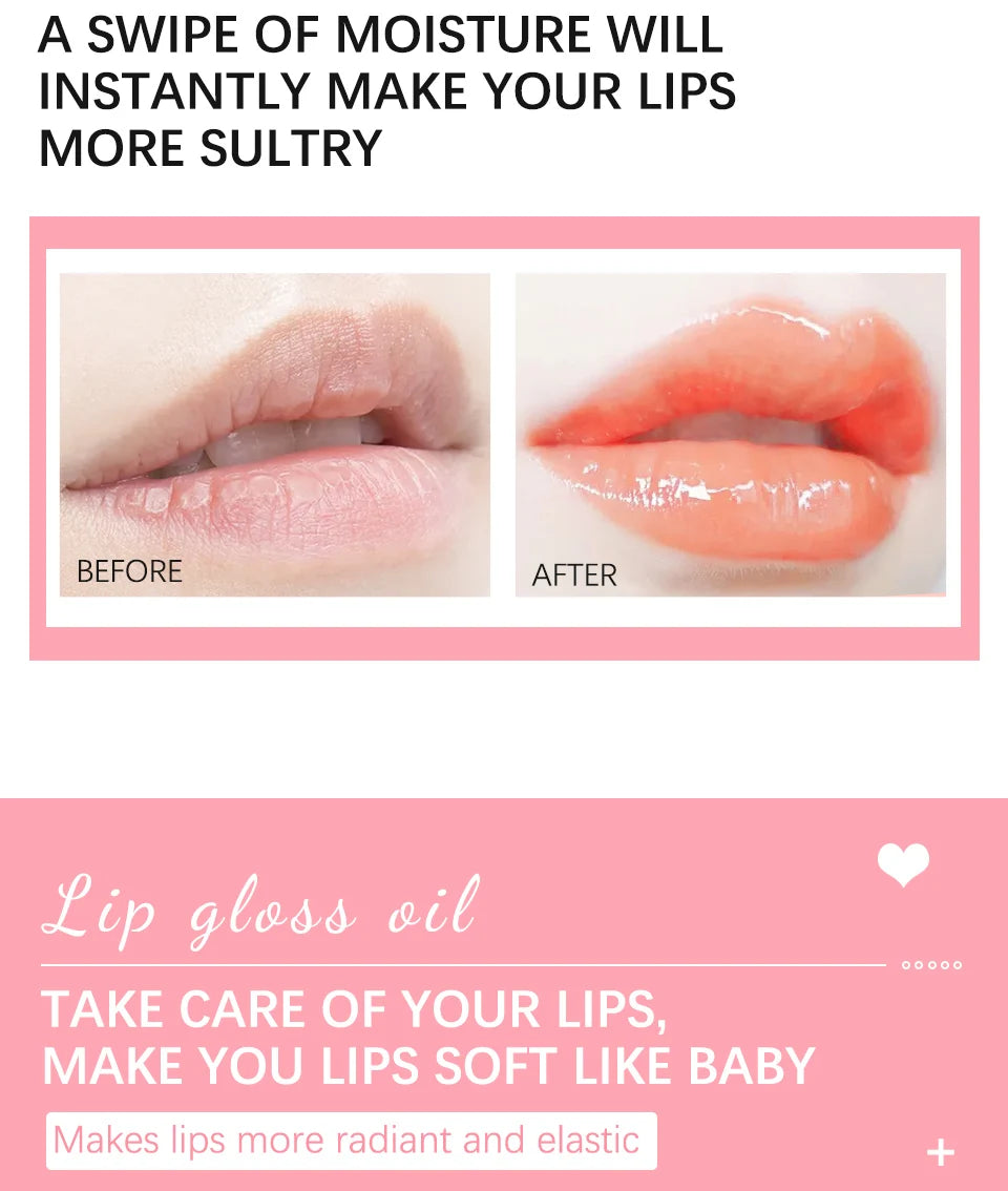 Hydrating Crystal Jelly Lip Glow Oil for Nourished Plump Lips