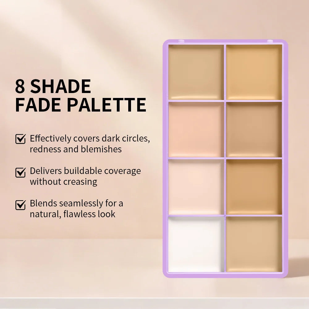 8-Shade Cream Concealer Palette and Contouring Kit