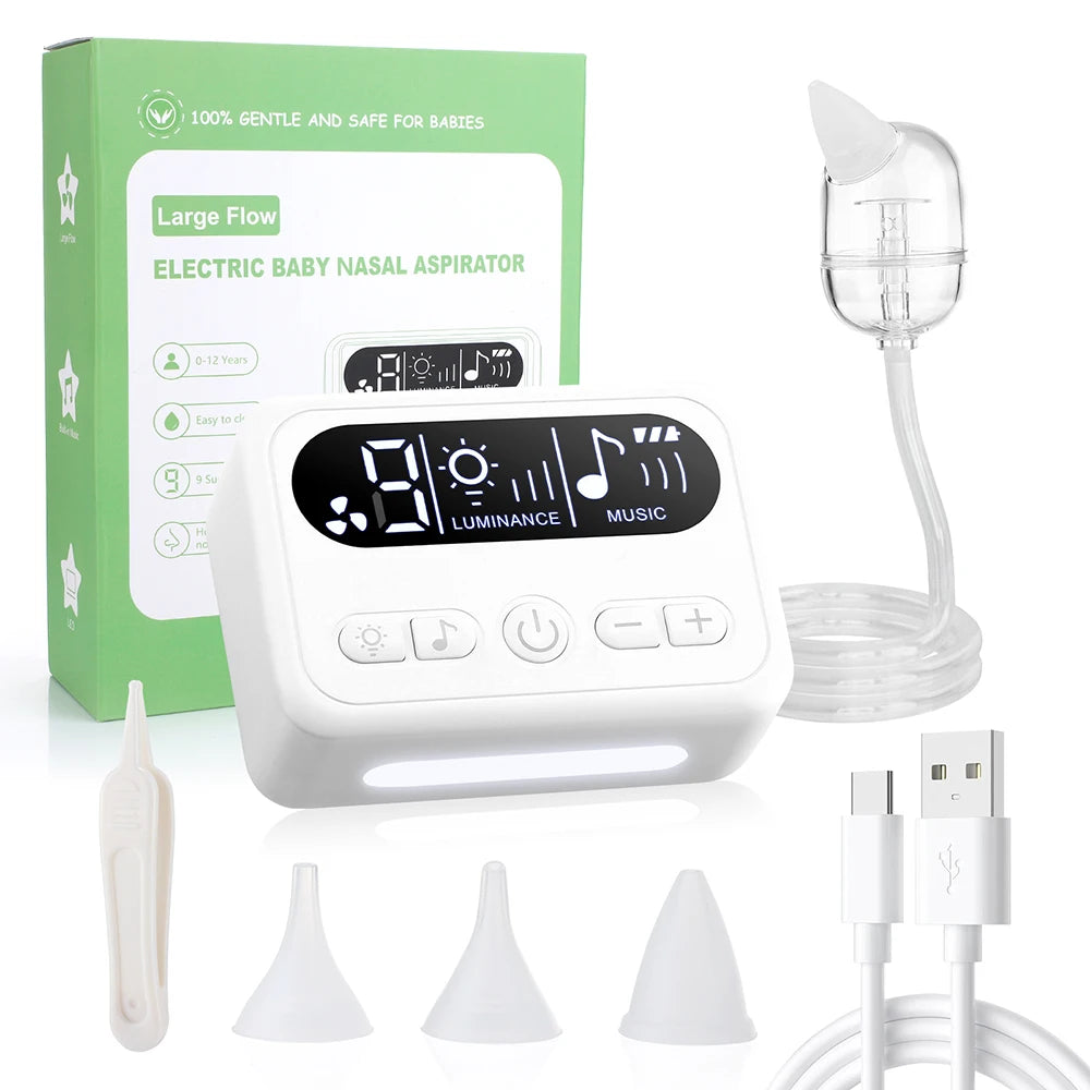 Electric Baby Nasal Aspirator with Music and Gentle Suction - 1