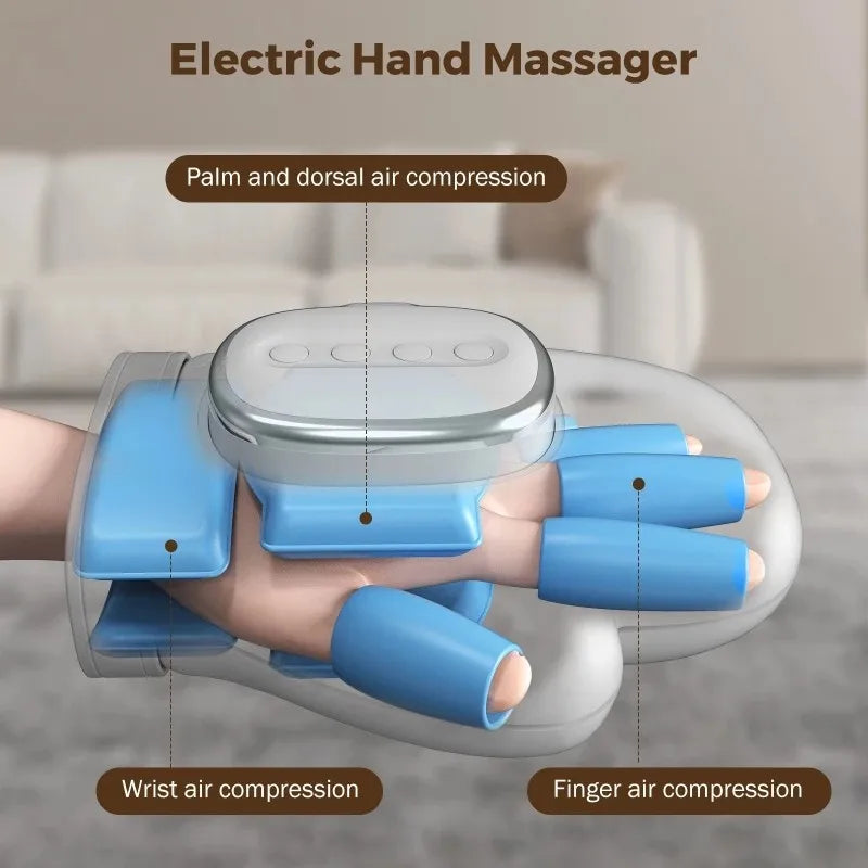 Electric Air Compression Hand Massager with Heat for Pain Relief