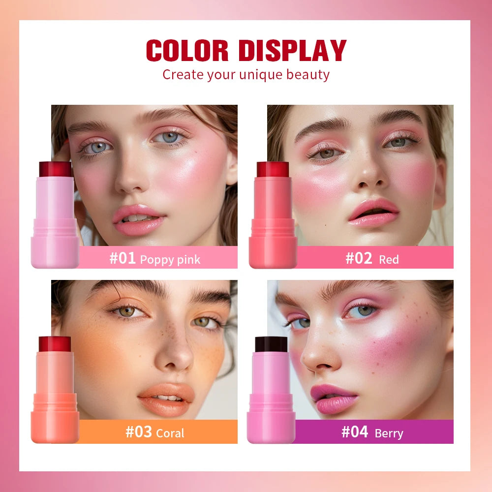 Cooling Water Jelly Blush Stick for Cheeks and Lips