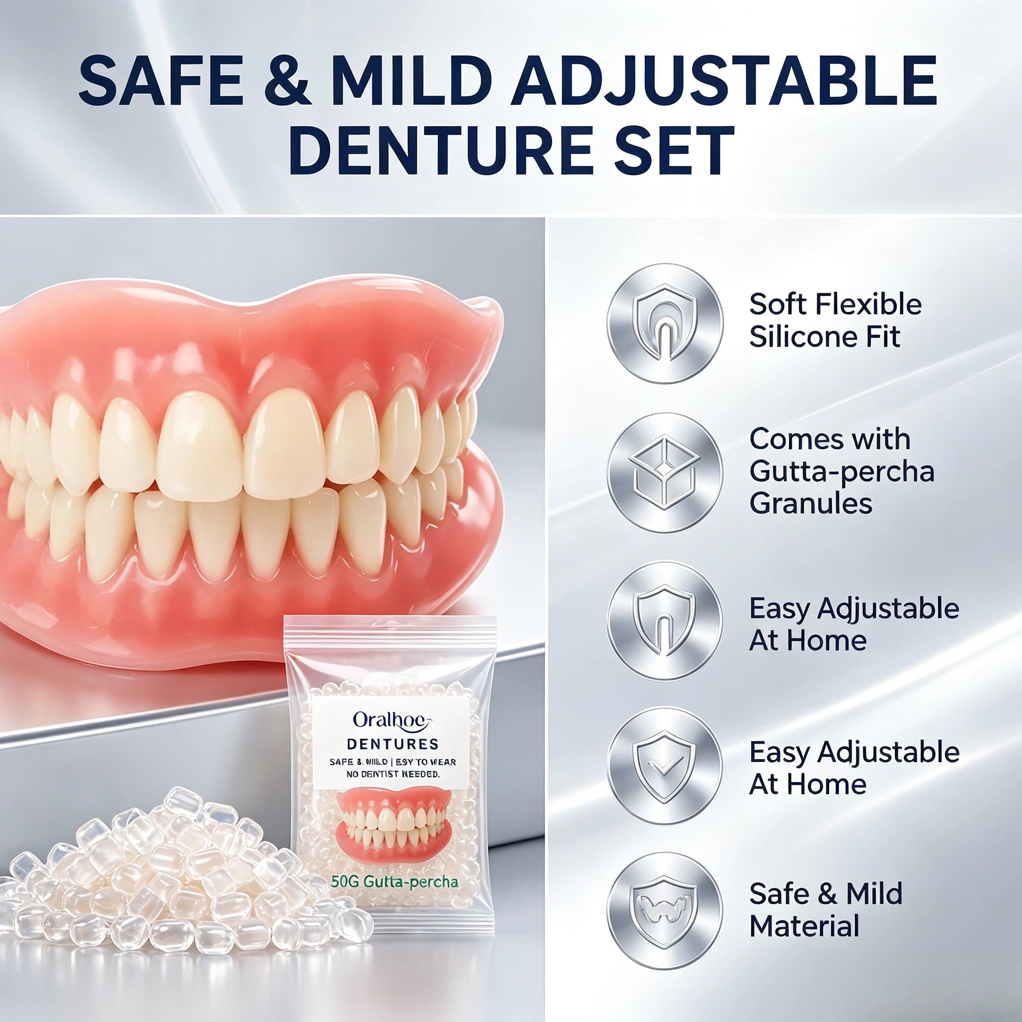 Complete Denture Storage and Cleaning Care Kit - 6