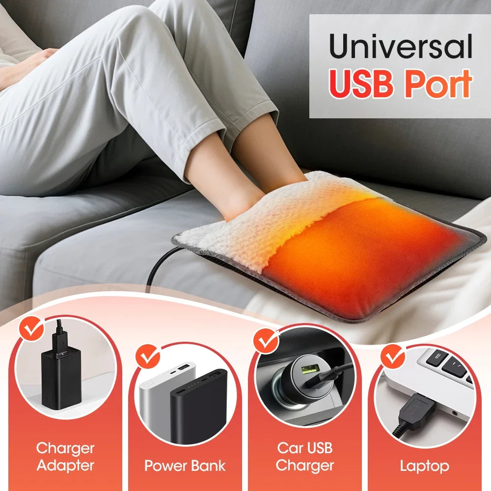 USB Heated Foot Warmer for Office and Home