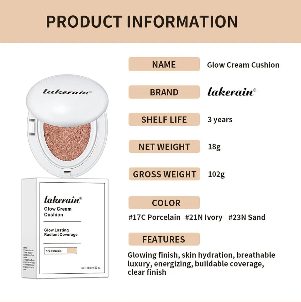 Full Coverage Long-Lasting Semi-Matte Cushion Foundation