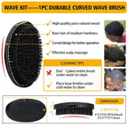 Shea Butter Hair Pomade with Wave Brush and Silk Rag Cap Set