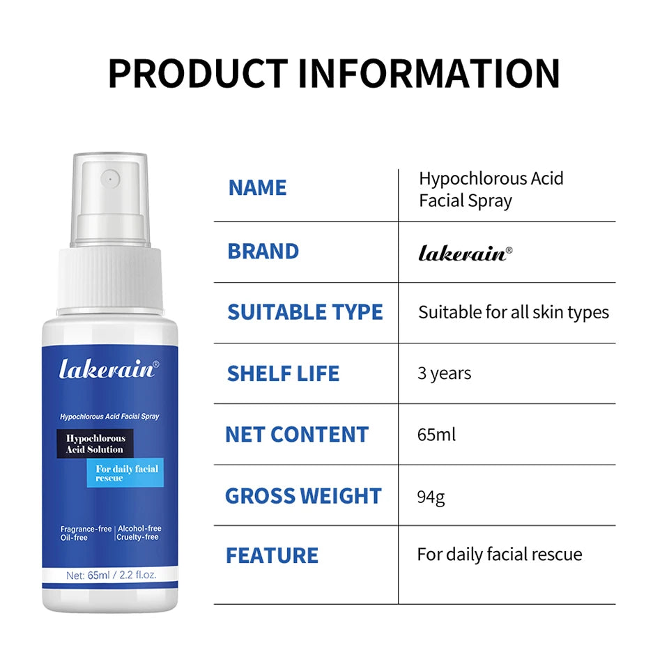 Hypochlorous Acid Facial Spray for Acne and Skin Soothing