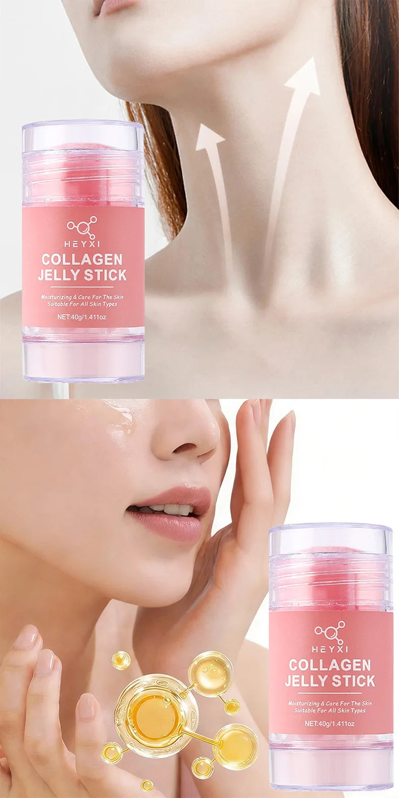 HEYXI Collagen Retinol Neck Cream Firming Moisturizing Jelly Stick - 8