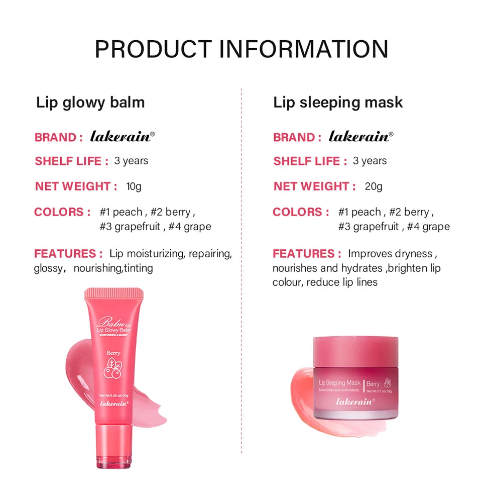 Moisturizing Lip Balm and Sleeping Mask Set - 14