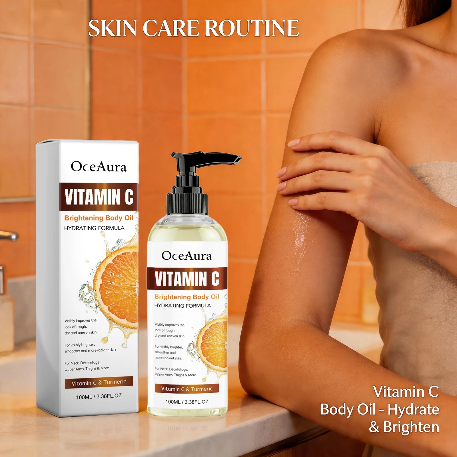 Turmeric Vitamin C Glow Body Oil for Brightening and Hydration - 4