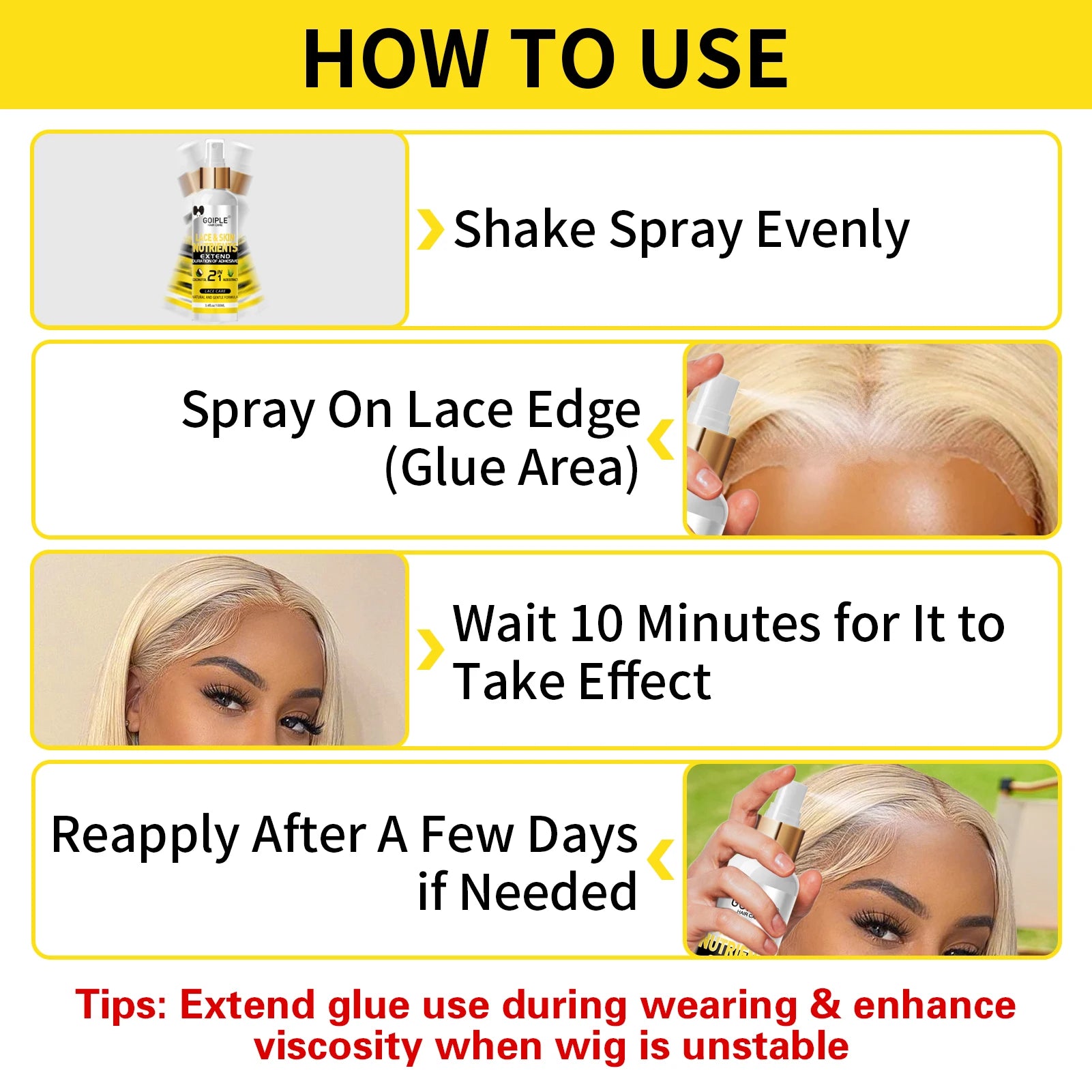 100ml Lace and Skin Nutrient Adhesive Extender with Coconut Oil